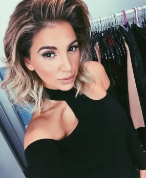 THE MYSTYLEMODE BLACK T NECK COLD SHOULDER  LONG SLEEVE BODYSUIT