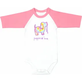 Tie Dye 3/4 Length Pink Sleeve Onesie