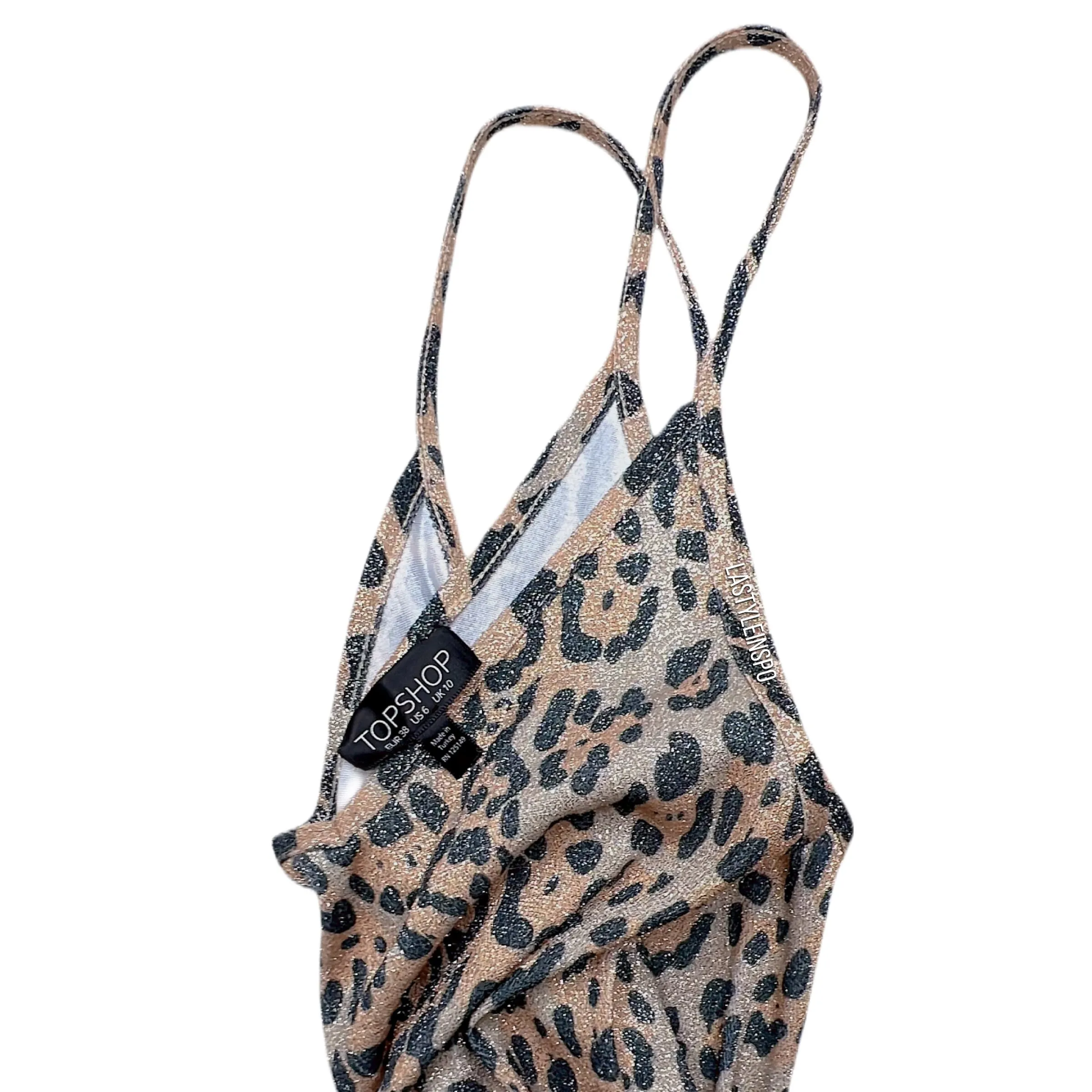 TOPSHOP Bodysuit Animal Print Shiny Size 6