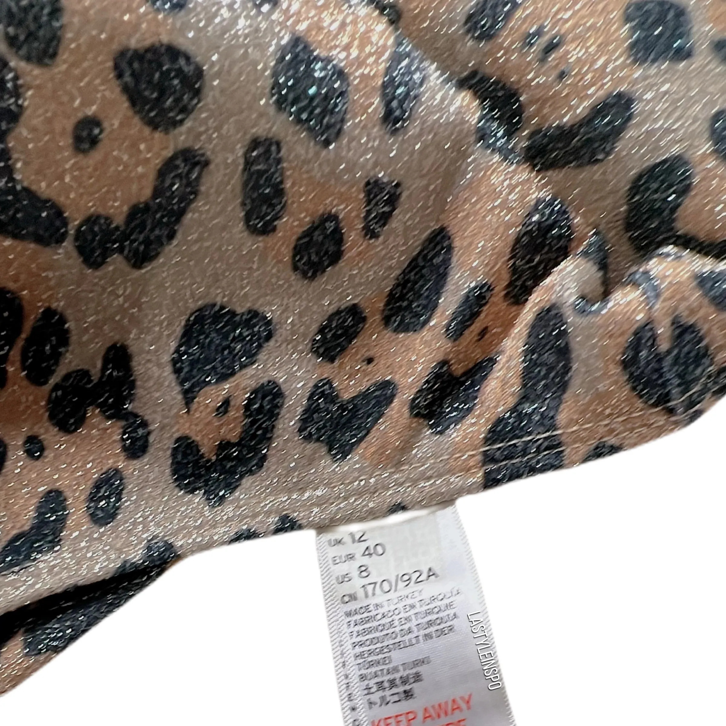 TOPSHOP Bodysuit Animal Print Shiny Size 6