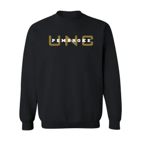 UNC Pembroke Braves Basic Block Crewneck Sweatshirt - Black