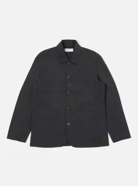 Universal Works Bakers Jacket in Black Twill