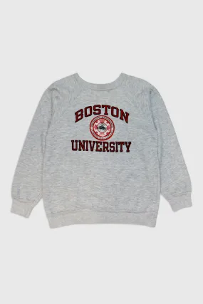 Vintage Boston University Textured Print Sweatshirt