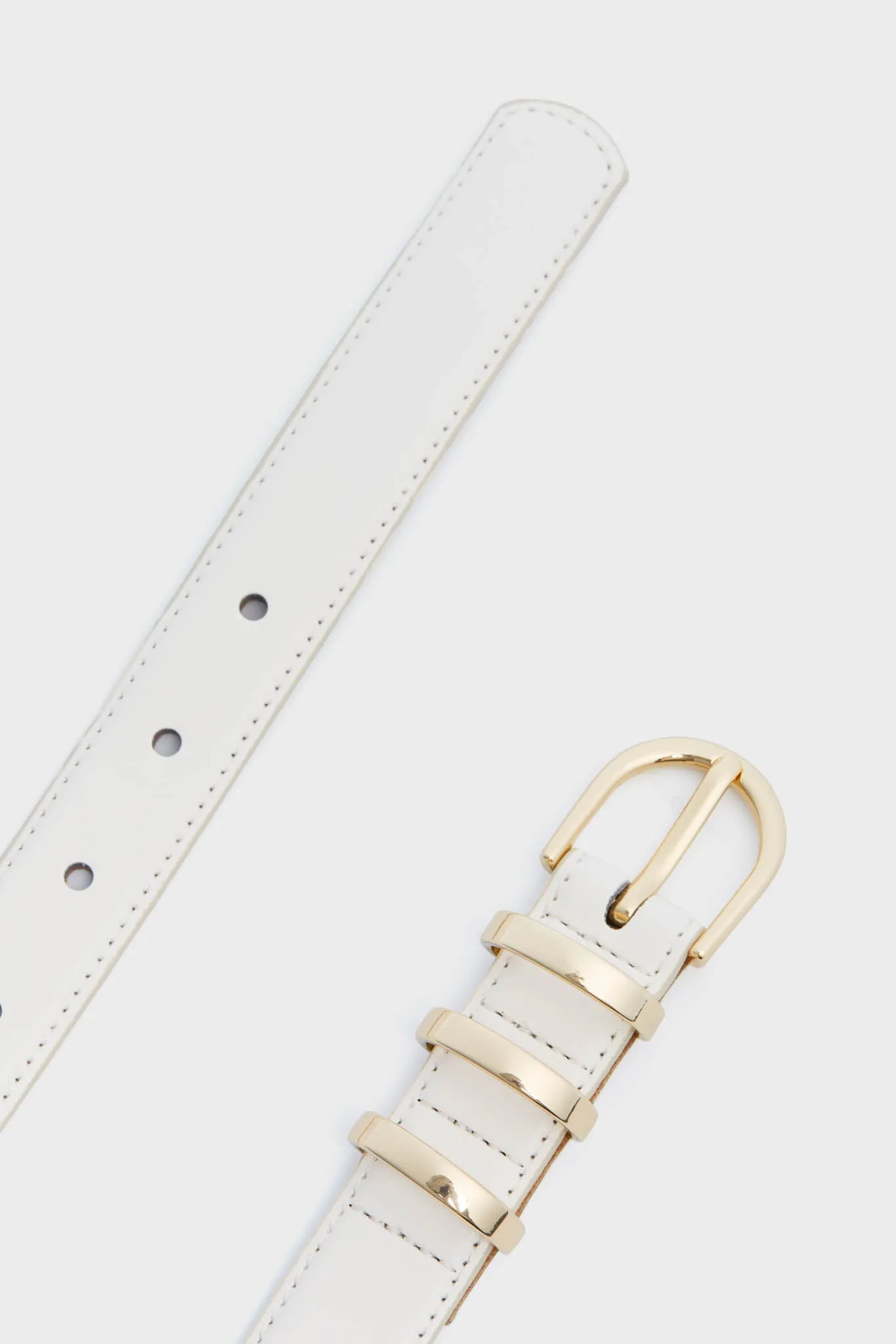 White Triple Keeper Skinny Belt