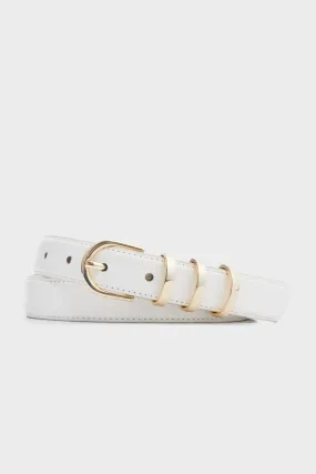 White Triple Keeper Skinny Belt