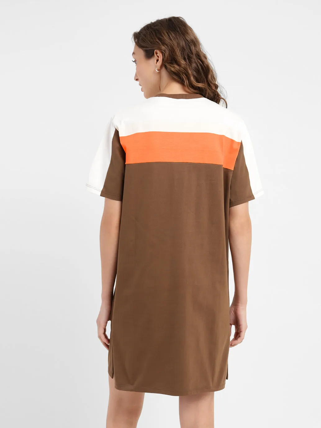 Women's Colorblock Round Neck Dress