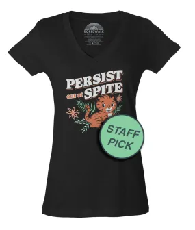 Women's Persist Out of Spite Tiger Vneck T-Shirt