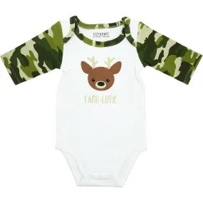 Woodland Green Camo Deer 3/4 Sleeve Bodysuit