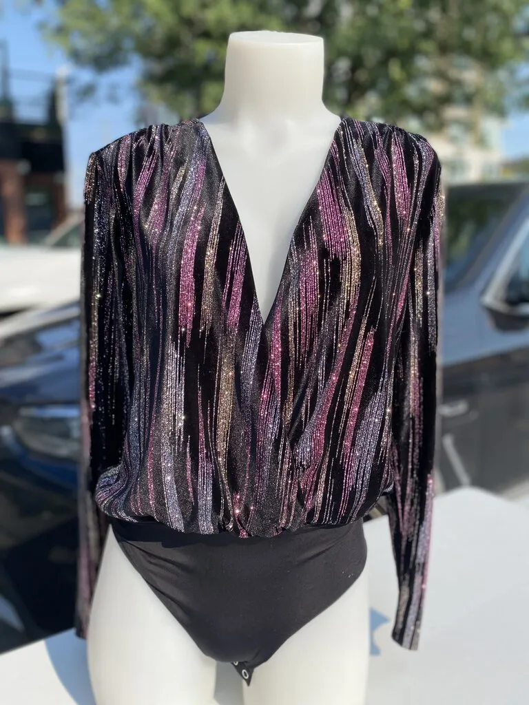 Zara sparkly velvet bodysuit S